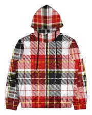 Thread Checked Pattern Men's All Over Print Full Zip Hoodie tile