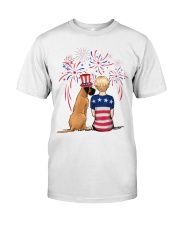 Fawn Great Dane Short Blonde Hair Woman 4th July Classic T-Shirt thumbnail