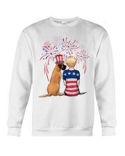 Fawn Great Dane Short Blonde Hair Woman 4th July Crewneck Sweatshirt thumbnail