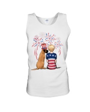 Fawn Great Dane Short Blonde Hair Woman 4th July Unisex Tank thumbnail