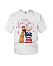 Fawn Great Dane Short Blonde Hair Woman 4th July Youth T-Shirt thumbnail
