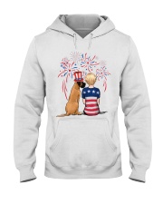 Fawn Great Dane Short Blonde Hair Woman 4th July Hooded Sweatshirt thumbnail