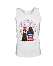 Brindle Boxer Long Brown Hair Woman 4th July Unisex Tank thumbnail