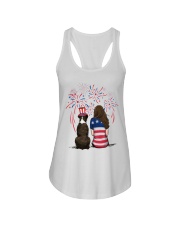 Brindle Boxer Long Brown Hair Woman 4th July Ladies Flowy Tank thumbnail