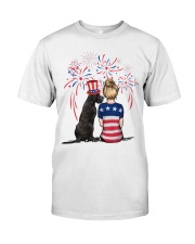 Blue Grey Great Dane Bun Blonde Hair Woman Premium Fit Mens Tee thumbnail
