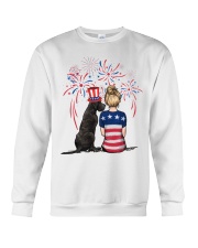 Blue Grey Great Dane Bun Blonde Hair Woman Crewneck Sweatshirt thumbnail