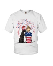 Blue Grey Great Dane Bun Blonde Hair Woman Youth T-Shirt thumbnail