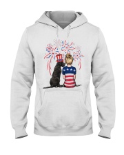 Blue Grey Great Dane Bun Blonde Hair Woman Hooded Sweatshirt thumbnail
