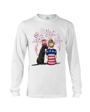 Blue Grey Great Dane Bun Blonde Hair Woman Long Sleeve Tee thumbnail