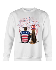 Red Black German Shepherd Brown Hair Man 4th July Crewneck Sweatshirt thumbnail