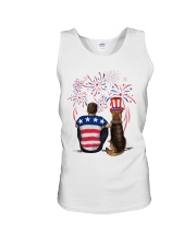 Red Black German Shepherd Brown Hair Man 4th July Unisex Tank thumbnail