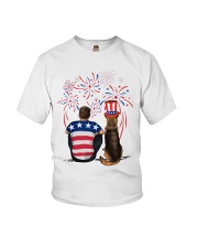 Red Black German Shepherd Brown Hair Man 4th July Youth T-Shirt thumbnail