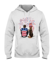 Red Black German Shepherd Brown Hair Man 4th July Hooded Sweatshirt thumbnail