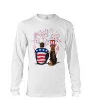 Red Black German Shepherd Brown Hair Man 4th July Long Sleeve Tee thumbnail