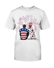 Harlequin Great Dane Brown Hair Man 4th July Classic T-Shirt thumbnail