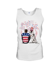 Harlequin Great Dane Brown Hair Man 4th July Unisex Tank thumbnail