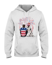 Harlequin Great Dane Brown Hair Man 4th July Hooded Sweatshirt thumbnail