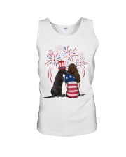 Blue Grey Great Dane Long Brown Hair Woman Unisex Tank thumbnail