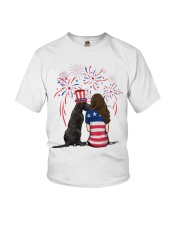 Blue Grey Great Dane Long Brown Hair Woman Youth T-Shirt thumbnail