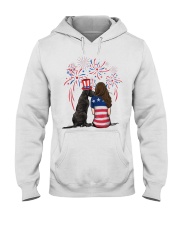 Blue Grey Great Dane Long Brown Hair Woman Hooded Sweatshirt thumbnail