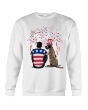 Brindle Great Dane Black Hair Man 4th July Crewneck Sweatshirt thumbnail