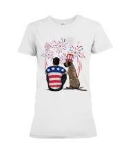 Brindle Great Dane Black Hair Man 4th July Premium Fit Ladies Tee thumbnail