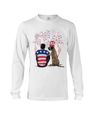 Brindle Great Dane Black Hair Man 4th July Long Sleeve Tee thumbnail