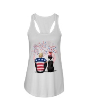 Black Boxer Blonde Hair Man 4th July Ladies Flowy Tank thumbnail