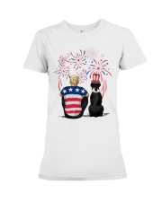 Black Boxer Blonde Hair Man 4th July Premium Fit Ladies Tee thumbnail