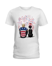 Black Boxer Blonde Hair Man 4th July Ladies T-Shirt thumbnail