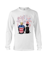 Black Boxer Blonde Hair Man 4th July Long Sleeve Tee thumbnail