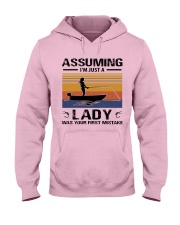 I'm just a lady loves FISHING Hooded Sweatshirt front