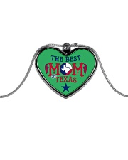 The Best MOM in Texas Metallic Heart Necklace front