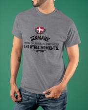 DENMARK HOME OF TROLLS, VIKINGS, AND HYGGE MOMENTS Classic T-Shirt apparel-classic-tshirt-lifestyle-front-88
