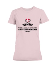 DENMARK HOME OF TROLLS, VIKINGS, AND HYGGE MOMENTS Premium Fit Ladies Tee tile