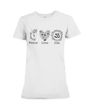 Peace love om Premium Fit Ladies Tee thumbnail