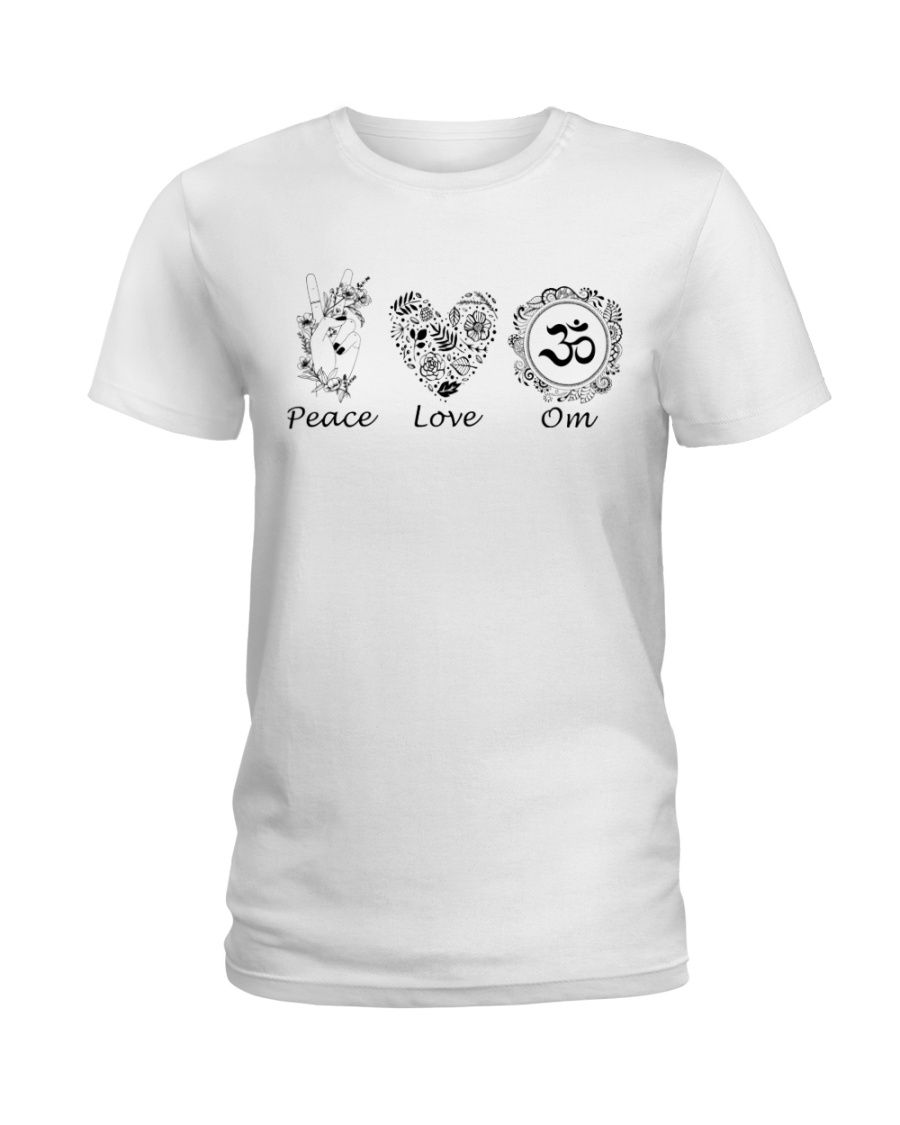 Peace love om Ladies T-Shirt