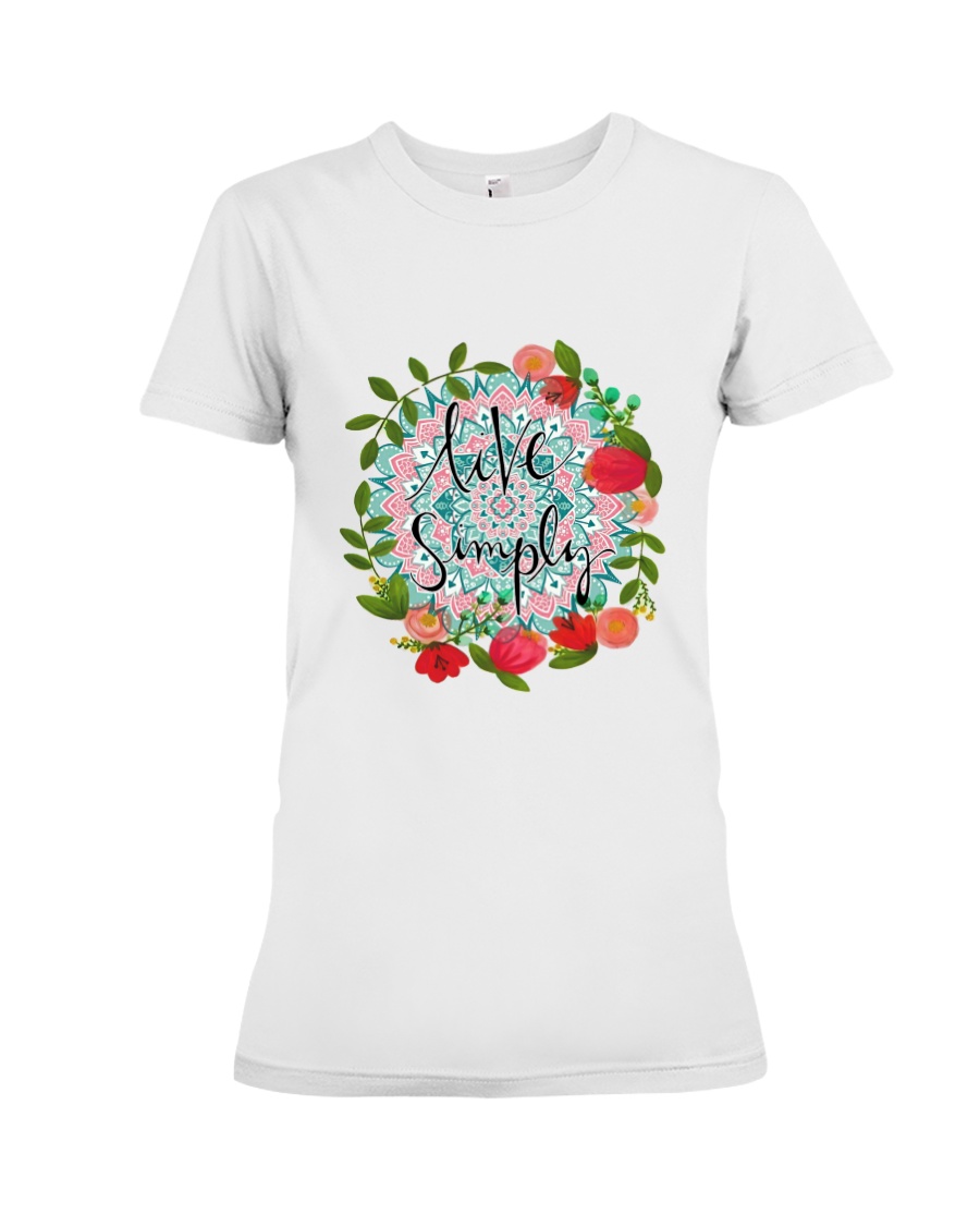 Live simple mandala Premium Fit Ladies Tee