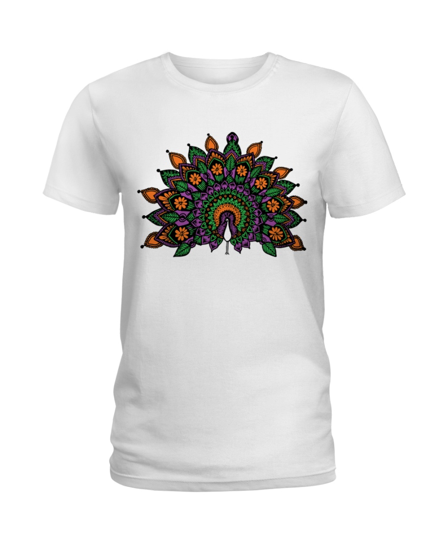 Mandala Peacock Ladies T-Shirt