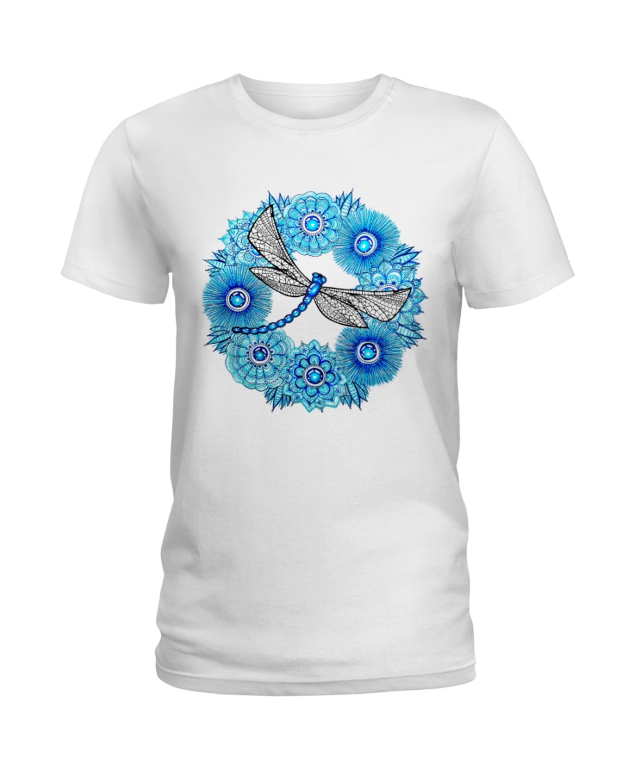 Mandala Dragonfly Ladies T-Shirt