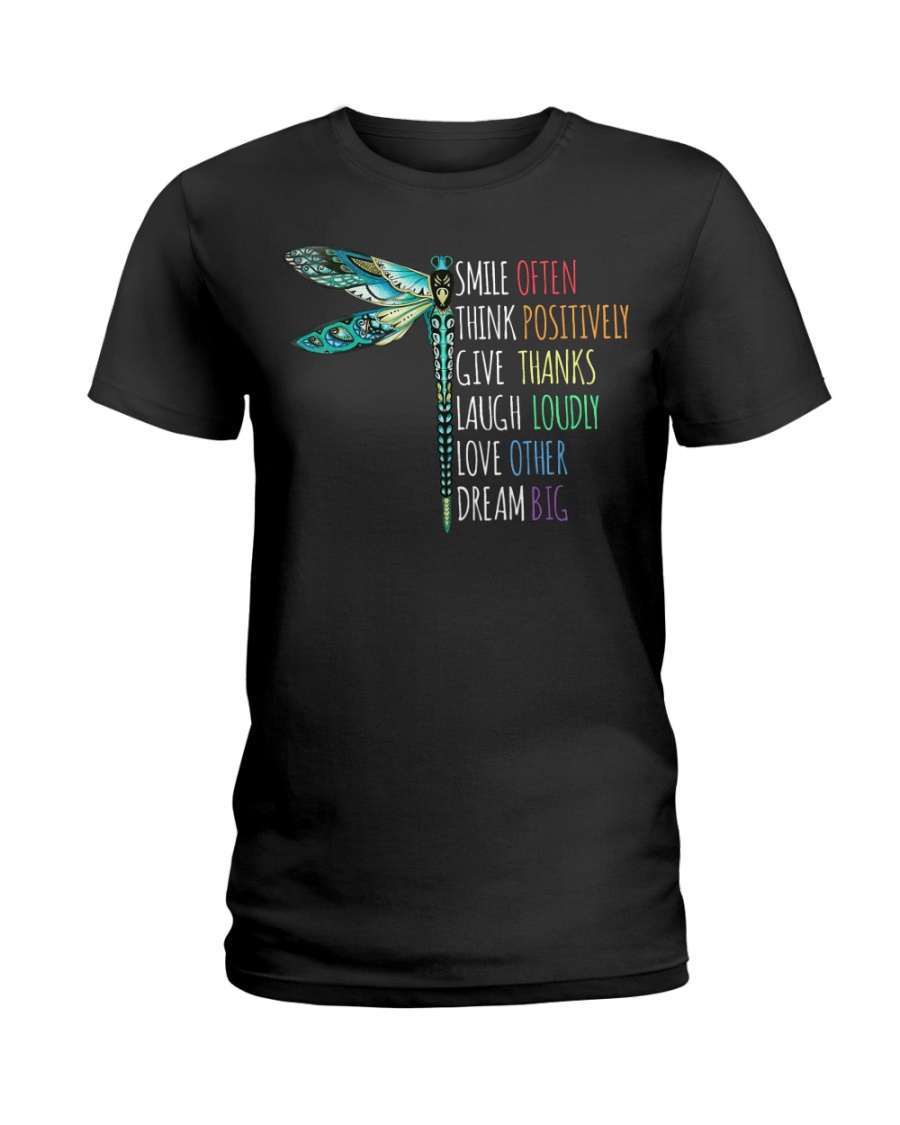 Smile often-Think positively-Dream big Ladies T-Shirt