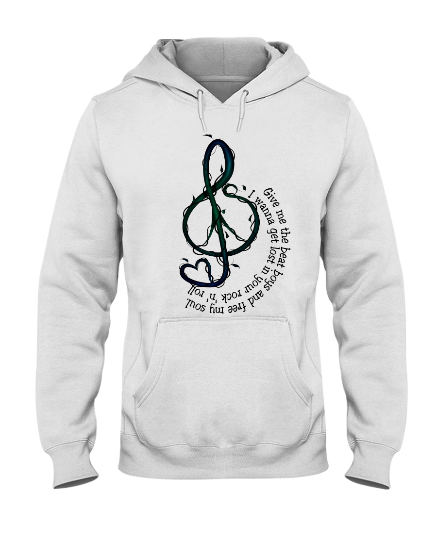 Rock And Roll Peace Love Music Hippie Hooded Sweatshirt