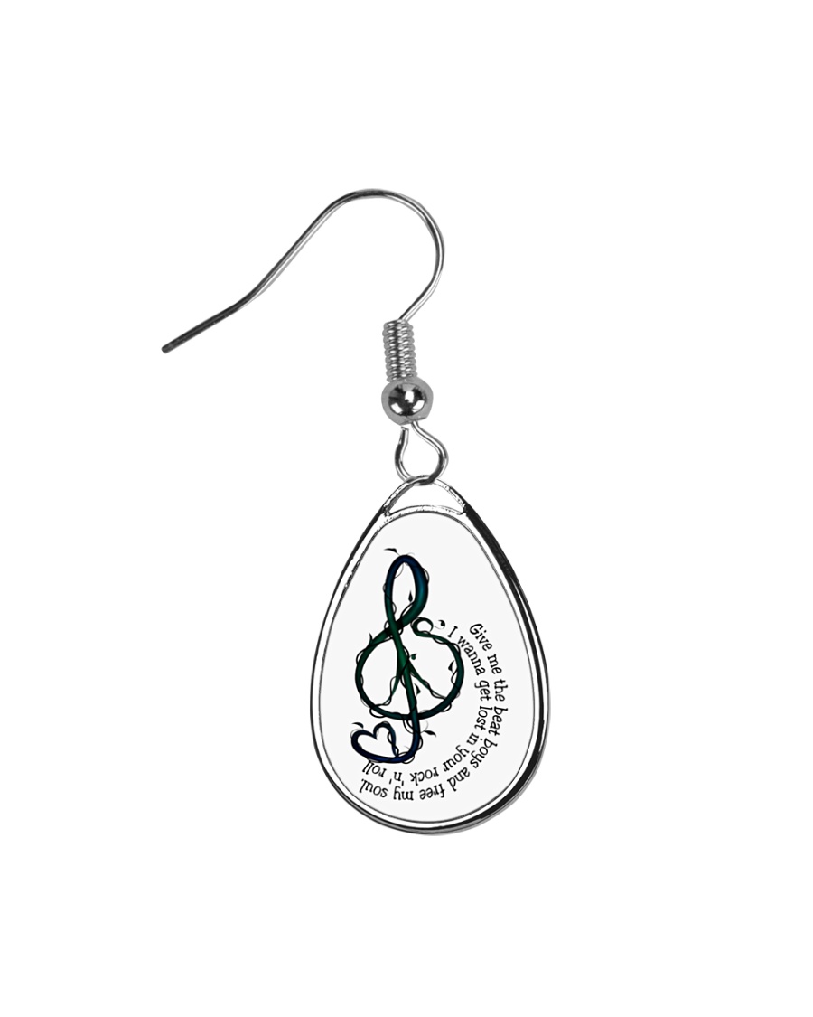 Rock And Roll Peace Love Music Hippie Teardrop Earrings
