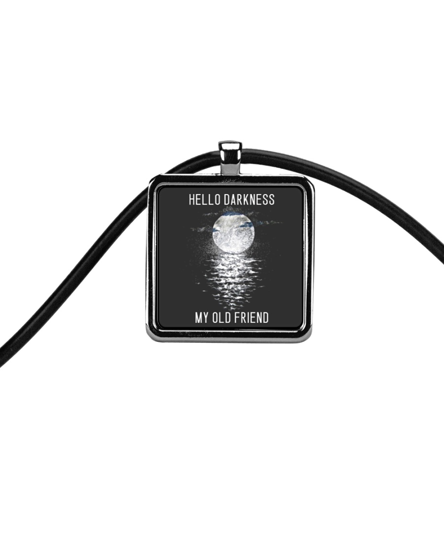 Hello Darkness My Old Friend Cord Rectangle Necklace