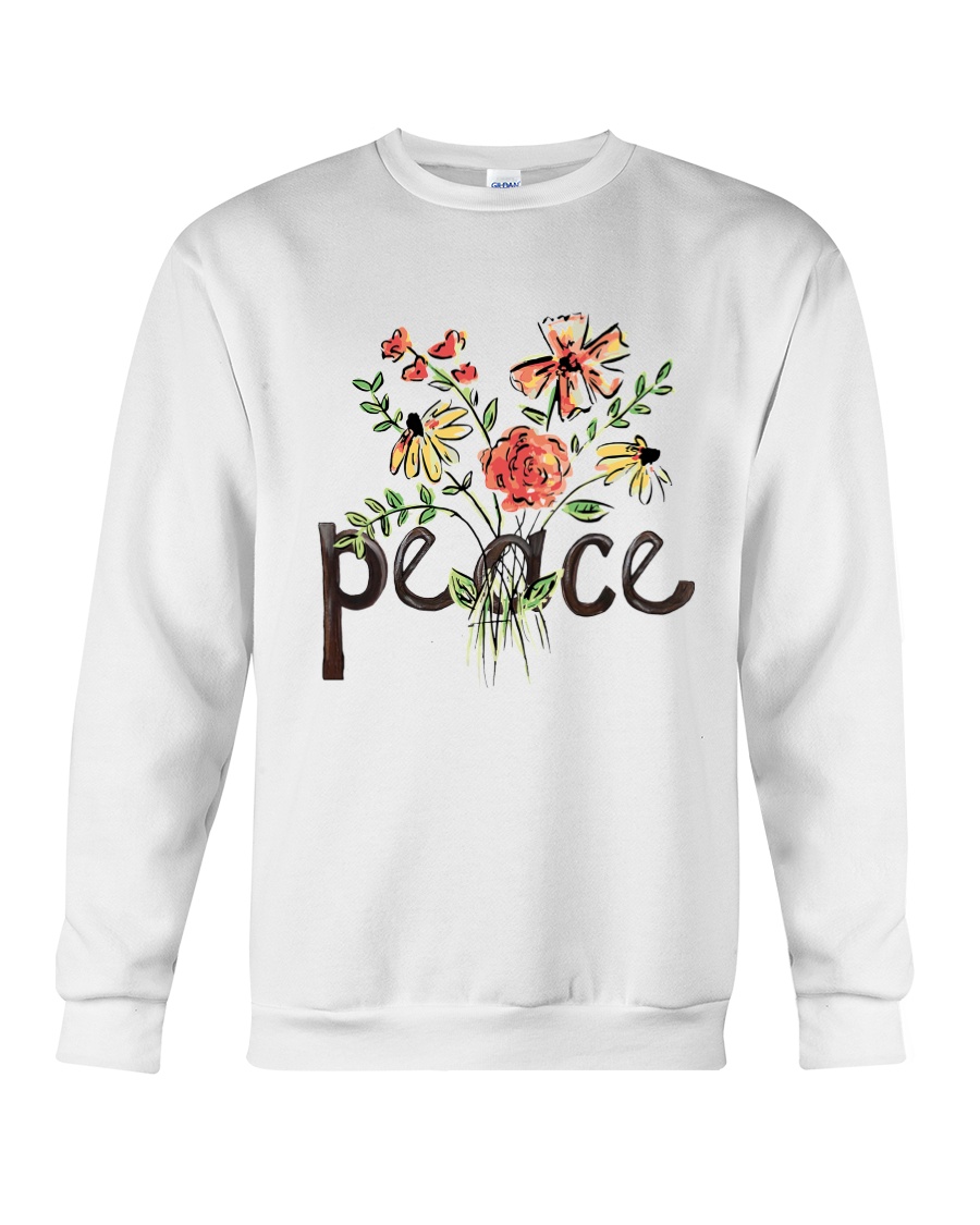 Peace Flowers Hippie Crewneck Sweatshirt
