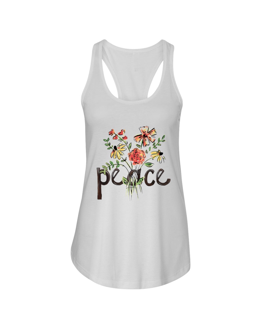 Peace Flowers Hippie Ladies Flowy Tank