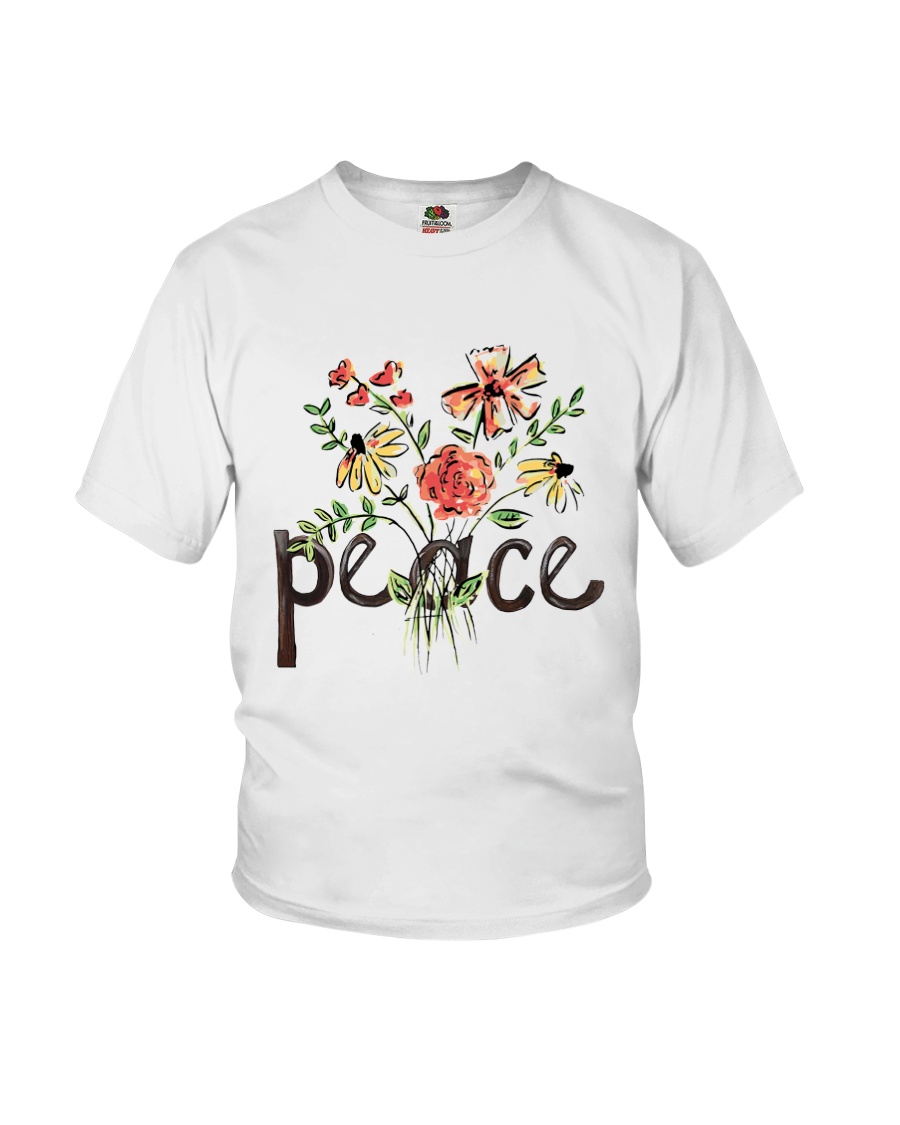 Peace Flowers Hippie Youth T-Shirt