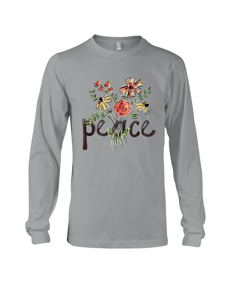 Peace Flowers Hippie Long Sleeve Tee