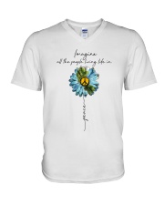 Imagine People Living Life In Peace V-Neck T-Shirt thumbnail