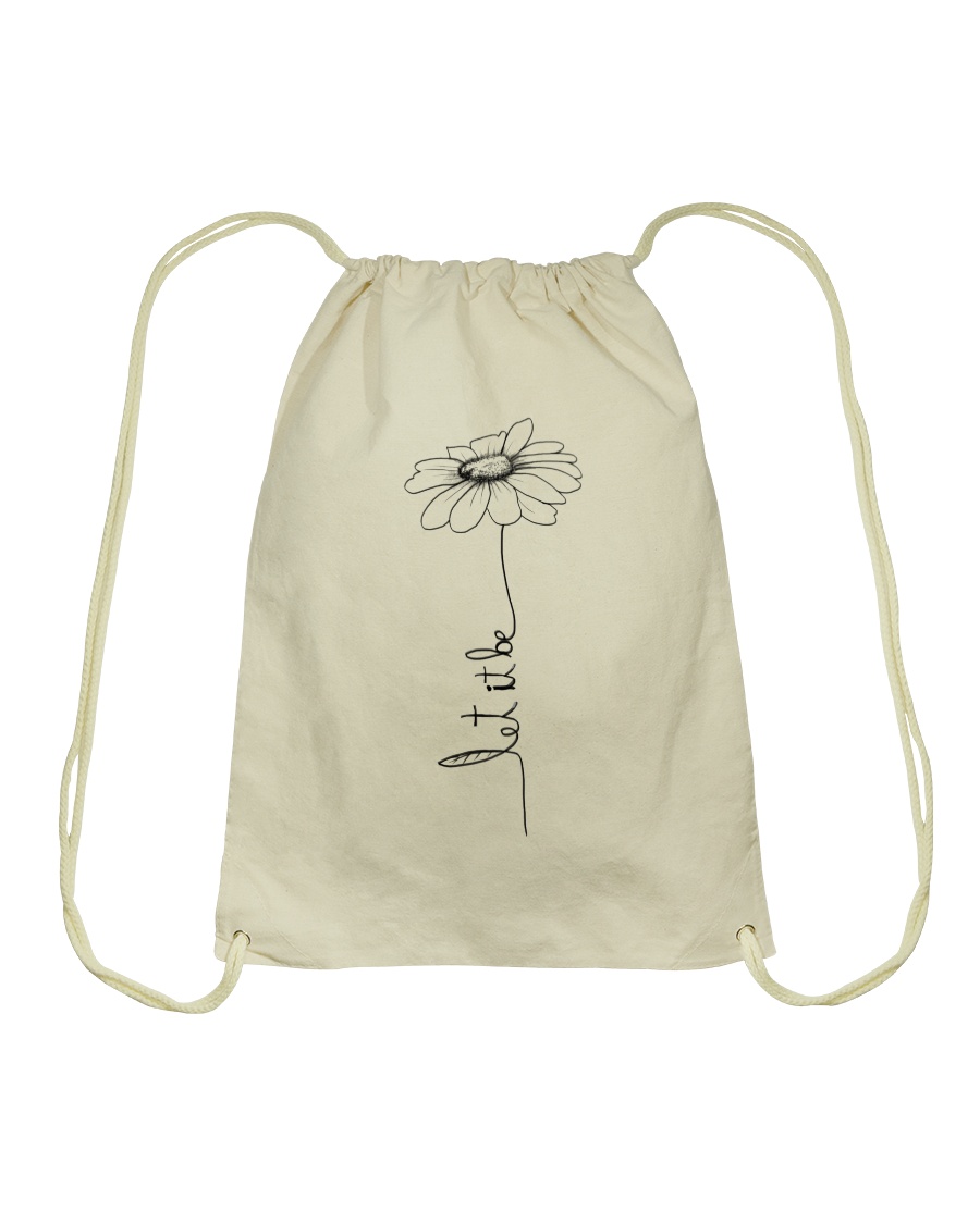 Let It Be Flower Hippie Music Drawstring Bag